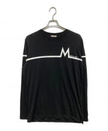 MONCLER（モンクレール）の古着「LS T-SHIRT ロゴプリントカットソー(LS ティーシャツ)」｜ブラック