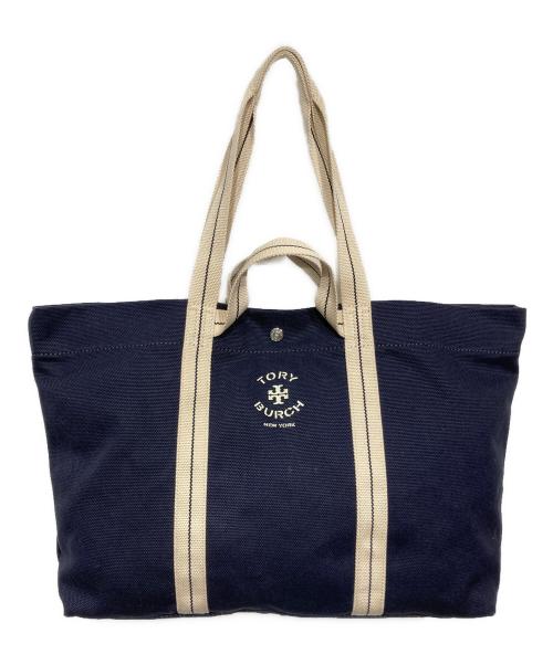 TORY BURCH（トリーバーチ）TORY BURCH (トリーバーチ) GWP CANVAS TOTE BAG ネイビーの古着・服飾アイテム