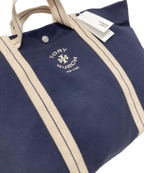 TORY BURCH（トリーバーチ）TORY BURCH (トリーバーチ) GWP CANVAS TOTE BAG ネイビーの古着・服飾アイテム