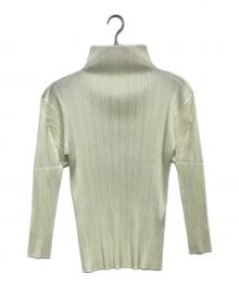 PLEATS PLEASE（プリーツプリーズ）の古着「ハイネックプリーツカットソー PP04-JK604」｜アイボリー