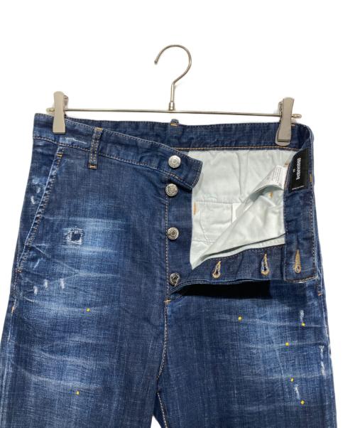 DSQUARED2（ディースクエアード）DSQUARED2 (ディースクエアード) ダメージ加工デニムパンツ S71KB0279 S30342 インディゴ サイズ:44の古着・服飾アイテム