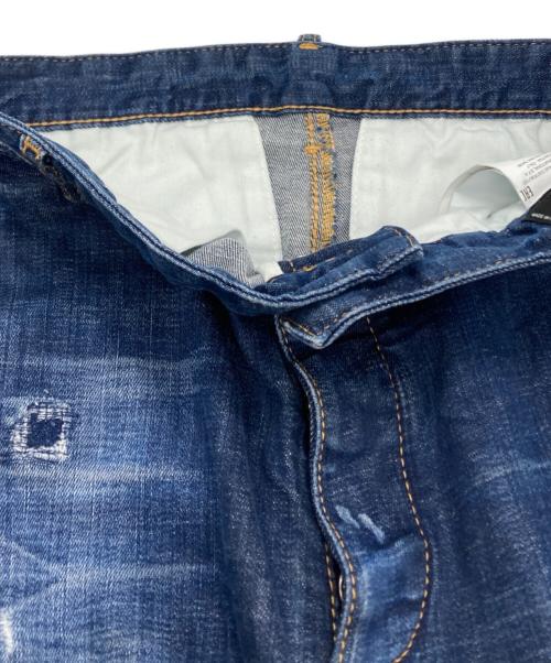 DSQUARED2（ディースクエアード）DSQUARED2 (ディースクエアード) ダメージ加工デニムパンツ S71KB0279 S30342 インディゴ サイズ:44の古着・服飾アイテム