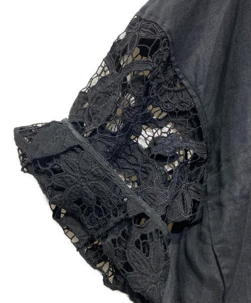 BEARDSLEY（ビアズリー）BEARDSLEY (ビアズリー) 袖レースリネン羽織り BEZ1041407A0005 ブラック サイズ:Freeの古着・服飾アイテム