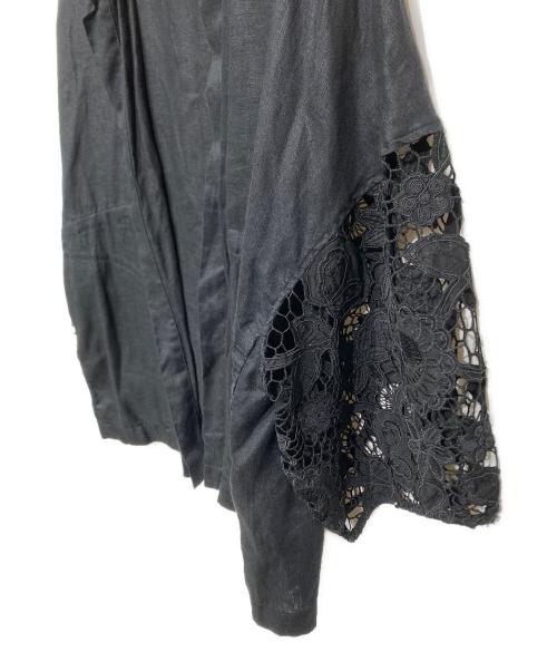BEARDSLEY（ビアズリー）BEARDSLEY (ビアズリー) 袖レースリネン羽織り BEZ1041407A0005 ブラック サイズ:Freeの古着・服飾アイテム