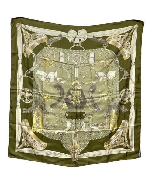 HERMES（エルメス）HERMES (エルメス) カレ90 シルクストール グリーンの古着・服飾アイテム
