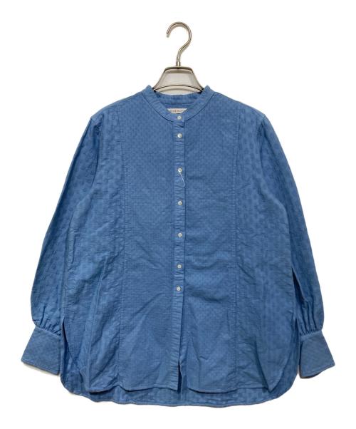 house of lotus（ハウスオブロータス）house of lotus (ハウスオブロータス) バンドカラーシャツ ブルー サイズ:Mの古着・服飾アイテム