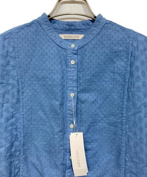 house of lotus（ハウスオブロータス）house of lotus (ハウスオブロータス) バンドカラーシャツ ブルー サイズ:Mの古着・服飾アイテム