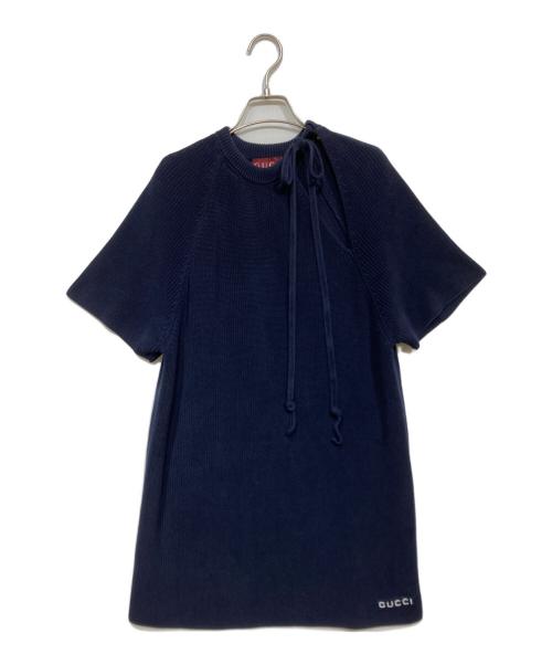 GUCCI（グッチ）GUCCI (グッチ) Chunky Rib Cotton Dress ネイビー サイズ:Sの古着・服飾アイテム