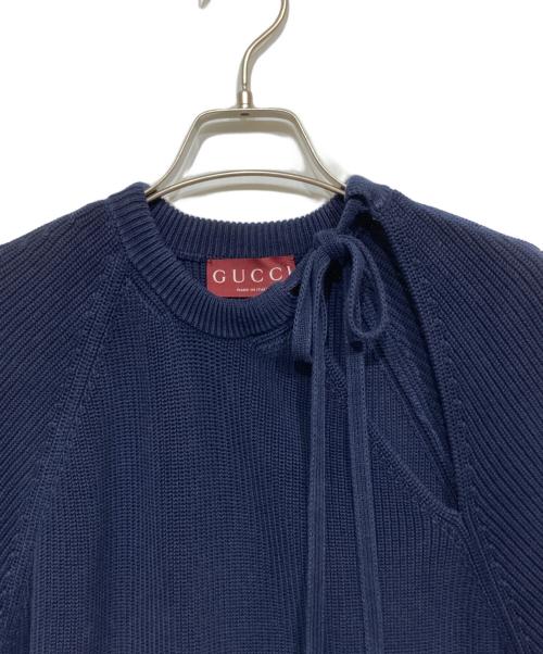 GUCCI（グッチ）GUCCI (グッチ) Chunky Rib Cotton Dress ネイビー サイズ:Sの古着・服飾アイテム