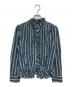 RRL（ダブルアールエル）の古着「ストライプフリルブラウス」｜ブルー×グレー