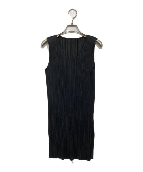PLEATS PLEASE（プリーツプリーズ）PLEATS PLEASE (プリーツプリーズ) ノースリーブプリーツワンピース ブラック サイズ:3の古着・服飾アイテム
