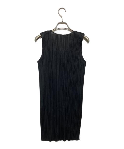 PLEATS PLEASE（プリーツプリーズ）PLEATS PLEASE (プリーツプリーズ) ノースリーブプリーツワンピース ブラック サイズ:3の古着・服飾アイテム