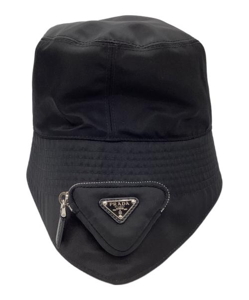 PRADA（プラダ）PRADA (プラダ) トライアングルロゴ Re-Nylon バケットハット ブラック サイズ:XLの古着・服飾アイテム