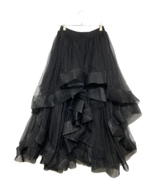 ANDREA&CO（アンドレアアンドコー）ANDREA&CO (アンドレアアンドコー) ボリュームフリルチュールスカート ブラック サイズ:Freeの古着・服飾アイテム