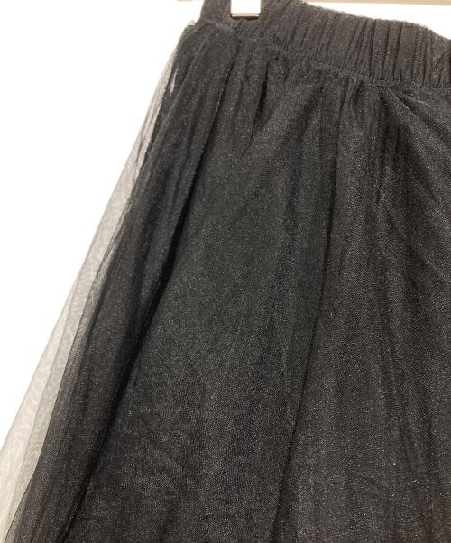 ANDREA&CO（アンドレアアンドコー）ANDREA&CO (アンドレアアンドコー) ボリュームフリルチュールスカート ブラック サイズ:Freeの古着・服飾アイテム
