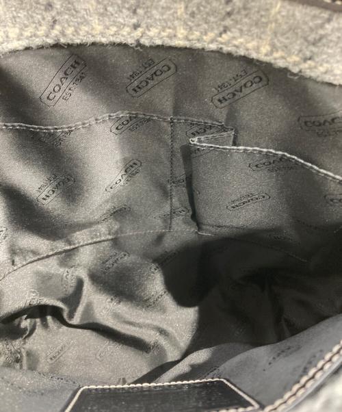 COACH（コーチ）COACH (コーチ) チェック柄ウールトートバッグ グレーの古着・服飾アイテム