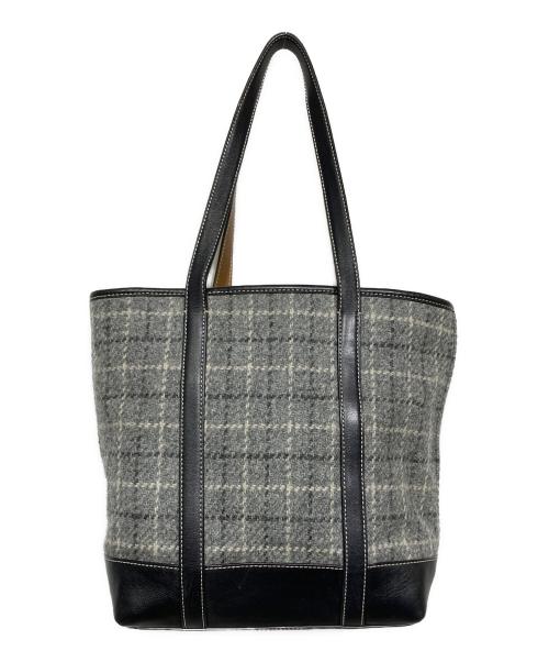 COACH（コーチ）COACH (コーチ) チェック柄ウールトートバッグ グレーの古着・服飾アイテム