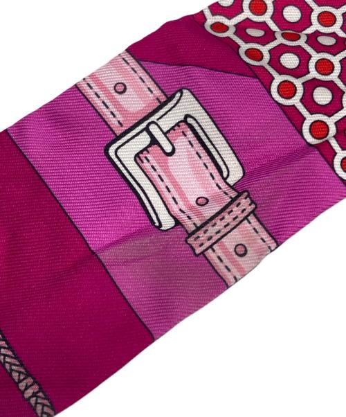 HERMES（エルメス）HERMES (エルメス) ツイリー ナローシルクスカーフ ピンクの古着・服飾アイテム
