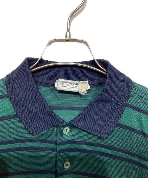 GUCCI（グッチ）GUCCI (グッチ) ボーダーポロシャツ グリーン×ネイビー サイズ:Mの古着・服飾アイテム