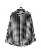 BEARDSLEYビアズリー）の古着「ギンガムワッシャーシャツ」｜ホワイト×ブラック