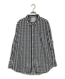BEARDSLEY（ビアズリー）の古着「ギンガムワッシャーシャツ」｜ホワイト×ブラック