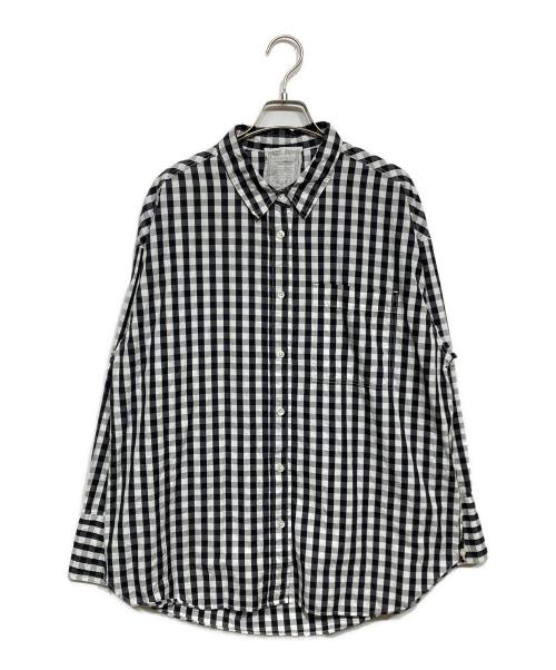 BEARDSLEY（ビアズリー）BEARDSLEY (ビアズリー) ギンガムワッシャーシャツ ホワイト×ブラック サイズ:Freeの古着・服飾アイテム