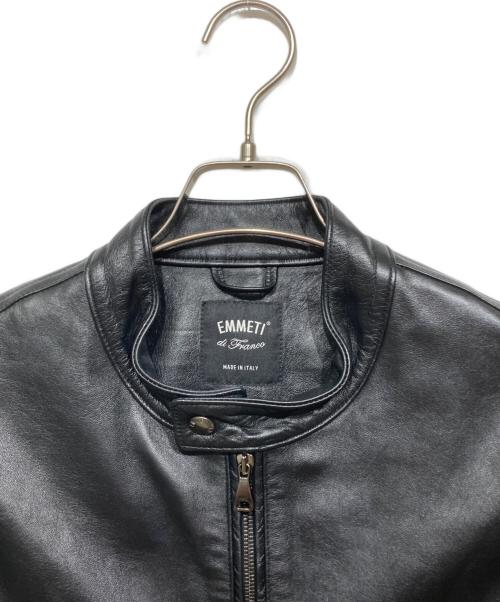 EMMETI（エンメティ）EMMETI (エンメティ) JURI ラムレザーライダースジャケット ブラック サイズ:50の古着・服飾アイテム