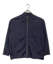 PRADA（プラダ）の古着「ジップシルクシャツ　SC540 S211」｜ネイビー