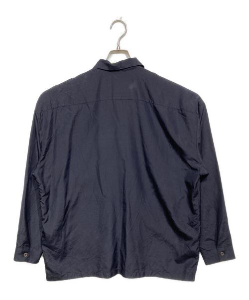 PRADA（プラダ）PRADA (プラダ) ジップシルクシャツ　SC540 S211 ネイビー サイズ:Mの古着・服飾アイテム