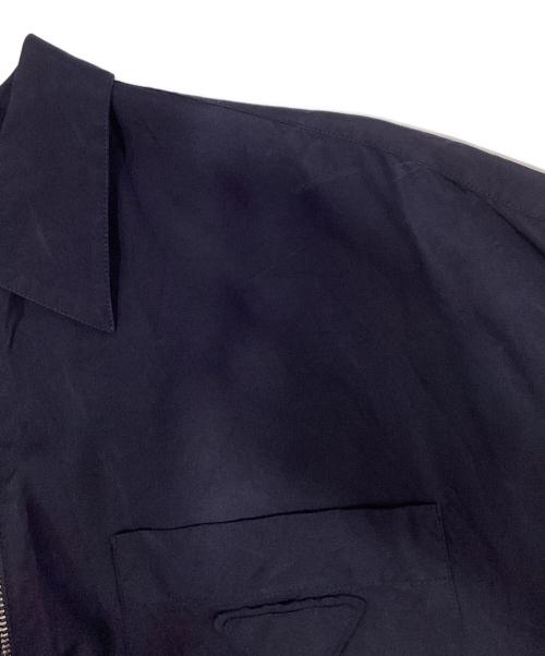 PRADA（プラダ）PRADA (プラダ) ジップシルクシャツ　SC540 S211 ネイビー サイズ:Mの古着・服飾アイテム