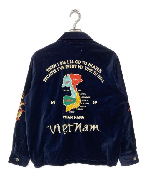 HOUSTON（ヒューストン）HOUSTON (ヒューストン) COTTON VELVETEEN VIETNAM JACKET ネイビー サイズ:Lの古着・服飾アイテム