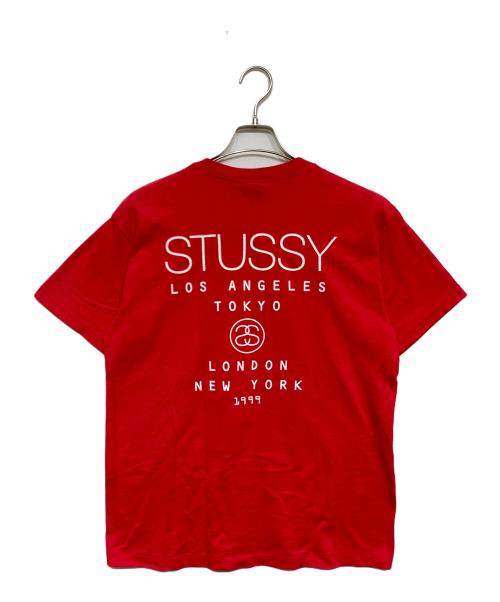 stussy（ステューシー）stussy (ステューシー) LATLNYプリントTシャツ レッド サイズ:Lの古着・服飾アイテム
