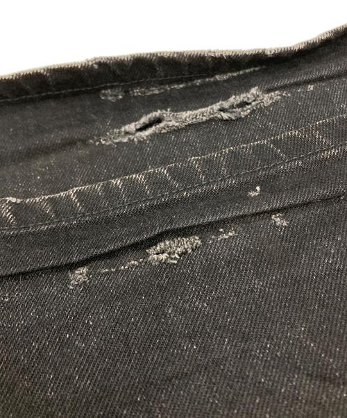 JOHN LAWRENCE SULLIVAN（ジョン ローレンス サリバン）JOHN LAWRENCE SULLIVAN (ジョン ローレンス サリバン) WASHED DENIM CUT OUT WIDE PANTS ブラック サイズ:Sの古着・服飾アイテム