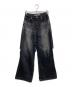 JOHN LAWRENCE SULLIVAN（ジョン ローレンス サリバン）の古着「WASHED DENIM CUT OUT WIDE PANTS」｜ブラック