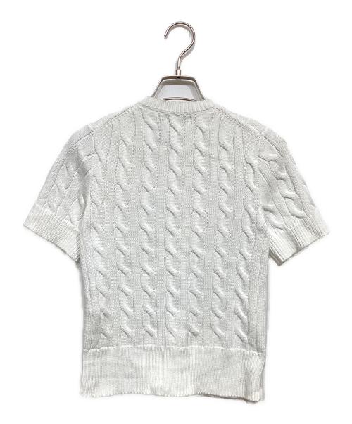 POLO RALPH LAUREN（ポロ・ラルフローレン）POLO RALPH LAUREN (ポロ・ラルフローレン) ケーブルニット 半袖カーディガン ホワイト サイズ:XSの古着・服飾アイテム