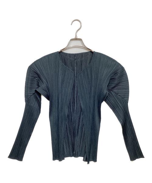 PLEATS PLEASE（プリーツプリーズ）PLEATS PLEASE (プリーツプリーズ) プリーツカーディガン ダークグリーン サイズ:4の古着・服飾アイテム