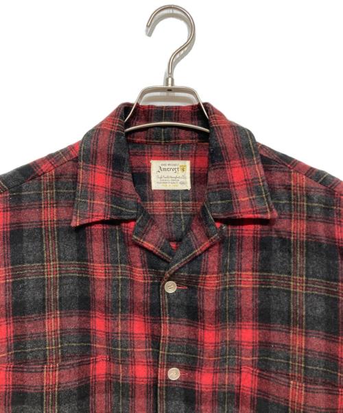 amcrest（アムクレスト）amcrest (アムクレスト) フランネルシャツ ブラック×レッド サイズ:Mの古着・服飾アイテム