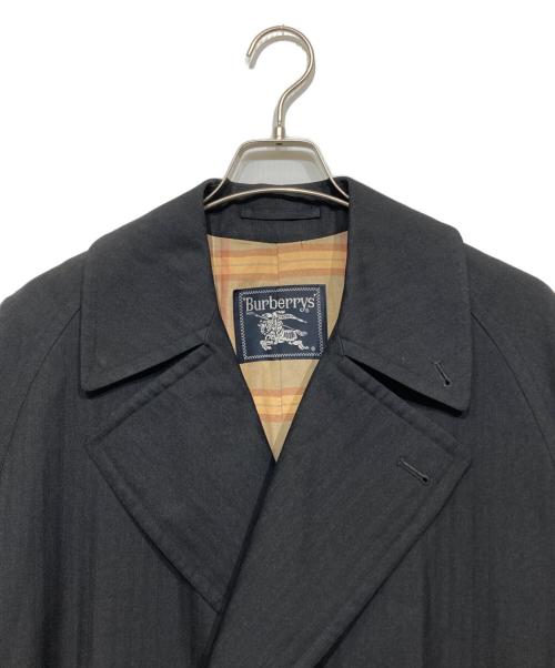 Burberry's（バーバリーズ）Burberry's (バーバリーズ) ヘリンボーン タイロッケンコート ブラック サイズ:MAの古着・服飾アイテム