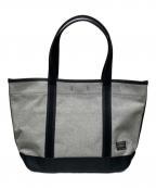 PORTER GIRLポーターガール）の古着「BOYFRIEND TOTE CHAMBRAY TOTE BAG(M)」｜グレー×ブラック