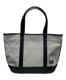 PORTER GIRL（ポーターガール）の古着「BOYFRIEND TOTE CHAMBRAY TOTE BAG(M)」｜グレー×ブラック