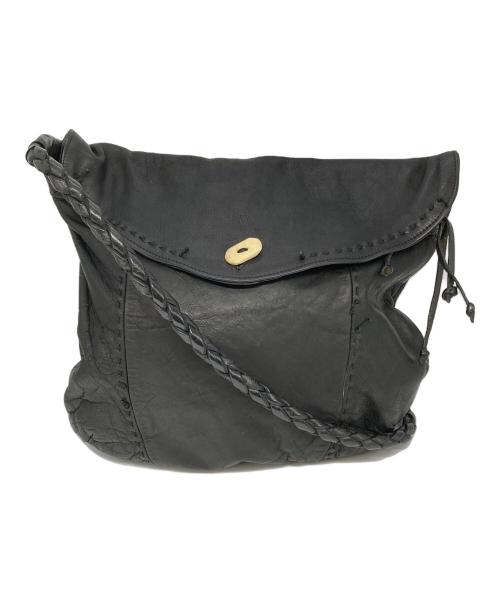 CHRISTIAN PEAU（クリスチャンポー）CHRISTIAN PEAU (クリスチャンポー) レザーショルダーバッグ ブラックの古着・服飾アイテム