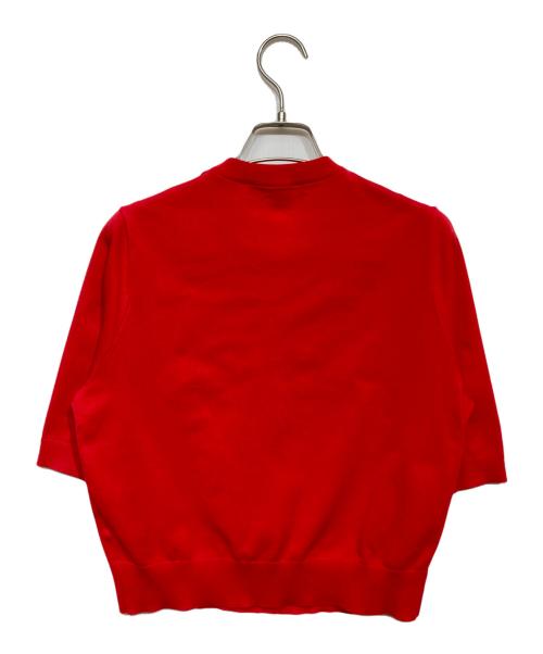 CABAN（キャバン）CABaN (キャバン) ファインポリエステル ハーフスリーブポケットカーディガン レッド サイズ:Sの古着・服飾アイテム