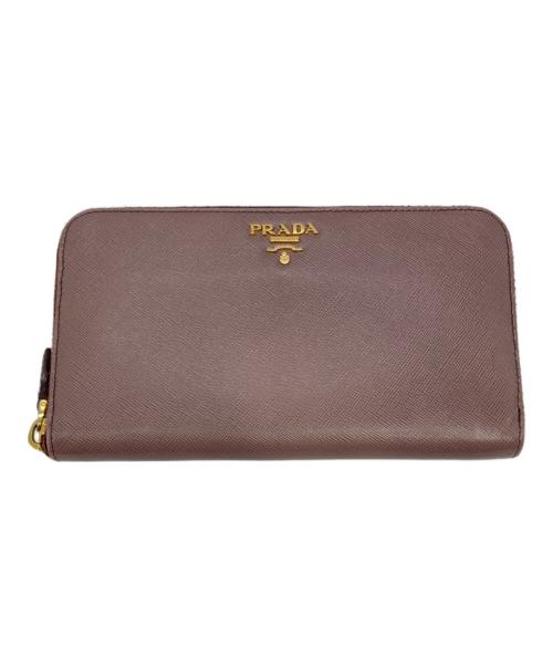 PRADA（プラダ）PRADA (プラダ) ラウンドファスナー財布 ピンクの古着・服飾アイテム