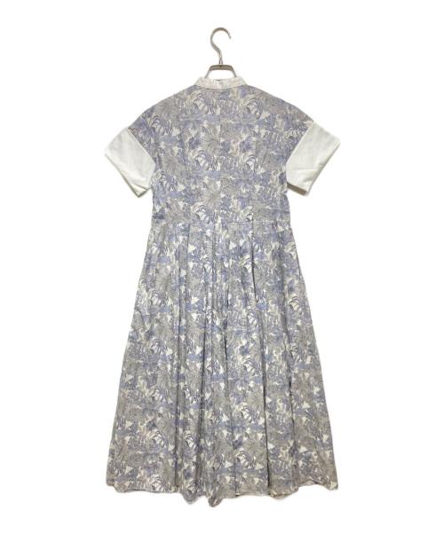 LIBERTY（リバティー）LIBERTY (リバティー) SEVEN TEN by MIHO KAWAHITO (セブン テン バイ ミホ カワヒト) リバティプリントロングワンピース ベージュ×グレー サイズ:XSの古着・服飾アイテム