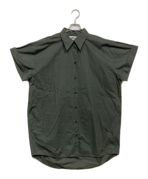 MM6 Maison Margiela（エムエムシックスメゾンマルジェラ）MM6 Maison Margiela (エムエムシックスメゾンマルジェラ) オーバーサイズ バックギャザー シャツ グリーン サイズ:38の古着・服飾アイテム