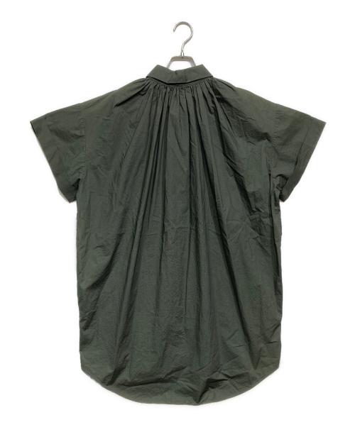 MM6 Maison Margiela（エムエムシックスメゾンマルジェラ）MM6 Maison Margiela (エムエムシックスメゾンマルジェラ) オーバーサイズ バックギャザー シャツ グリーン サイズ:38の古着・服飾アイテム