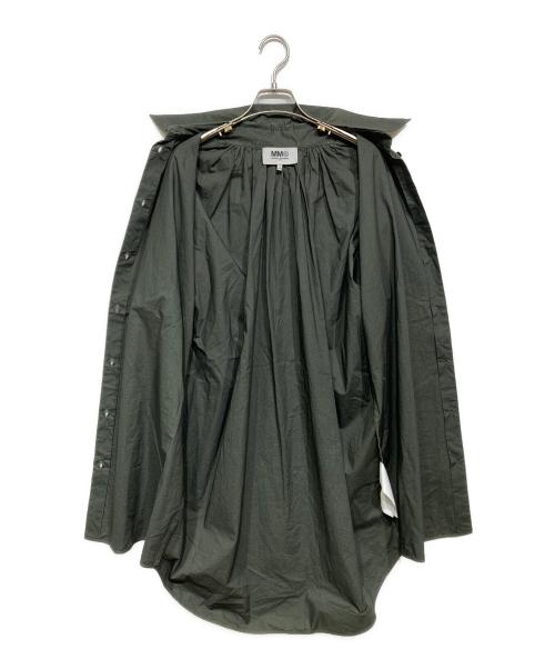 MM6 Maison Margiela（エムエムシックスメゾンマルジェラ）MM6 Maison Margiela (エムエムシックスメゾンマルジェラ) オーバーサイズ バックギャザー シャツ グリーン サイズ:38の古着・服飾アイテム