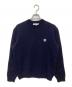 MAISON KITSUNE（メゾンキツネ）の古着「フォックスヘッド ミラノリブウール クルーネックセーター」｜ネイビー