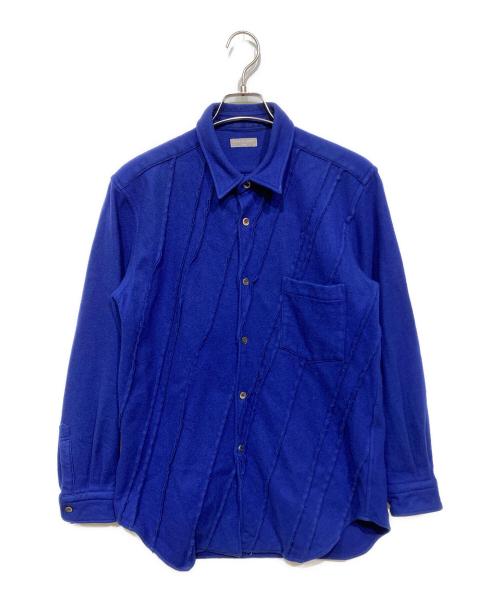 COMME des GARCONS HOMME（コムデギャルソン オム）COMME des GARCONS HOMME (コムデギャルソン オム) カットオフプリーツシャツジャケット ブルー サイズ:不明の古着・服飾アイテム