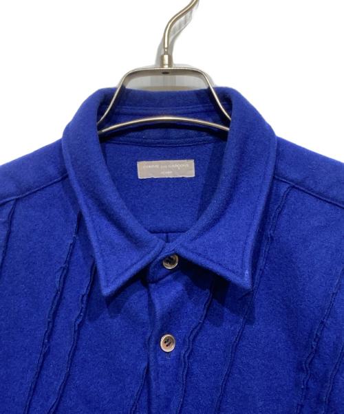 COMME des GARCONS HOMME（コムデギャルソン オム）COMME des GARCONS HOMME (コムデギャルソン オム) カットオフプリーツシャツジャケット ブルー サイズ:不明の古着・服飾アイテム